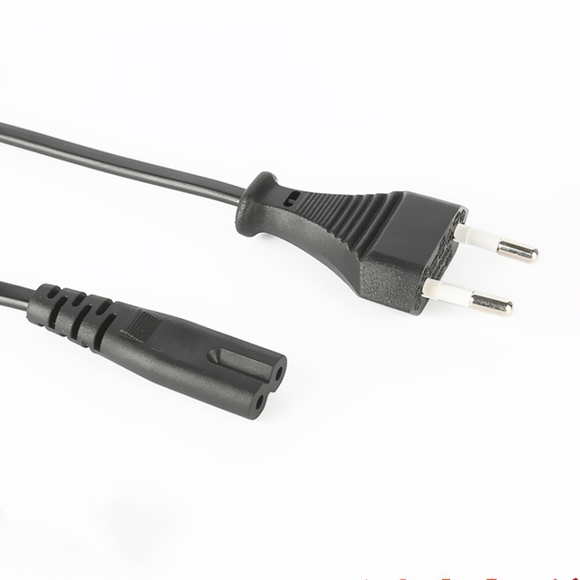 2pin Standard Euro Plug EU Figure 8 Mains Lead C7 IEC European Power Cord for Laptop Adapters