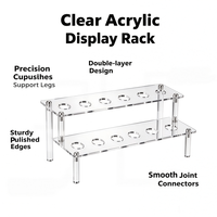 Support à cornets de crème glacée en acrylique transparent à 2 niveaux, présentoir à 12 trous pour cornets gaufrettes, idéal pour les pâtisseries, mariages, fêtes, buffets