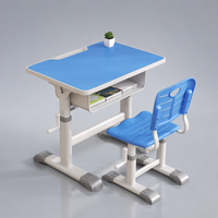 Ensemble bureau et chaise d'écolier en métal à manivelle, réglable, pour salle de classe primaire, certifié usine experte, OEM ODM