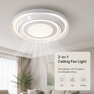 Ventilateur de plafond LED moderne encastré avec télécommande, variateur d'intensité, 3 températures de couleur, 6 vitesses, pour chambre et salon - Product Image 2