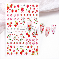 Autocollants ronds pour ongles, thème fruits d'été (Myrtille, Fraise, Citron), style océan, doux, non toxiques et sans danger pour les enfants