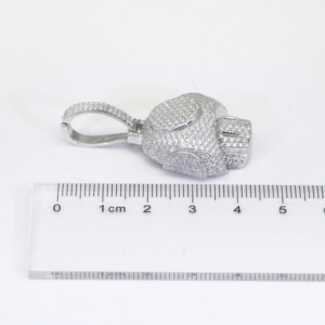 Unisex 925 sterling Silver Iced out đầy đủ Micro Pave vvs kim cương moissanite Mặt dây chuyền Hip Hop sọ quyến rũ - Product Image 5