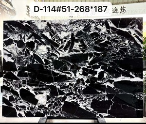 Dalle de marbre noir Napoléon poli, Breccia noir avec des veines blanches spectaculaires pour murs intérieurs de luxe, comptoirs et îlots - Product Image 6