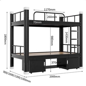 Venta caliente más barato marco de acero Escuela Universidad estudiante dormitorio metal litera fábrica - Product Image 6