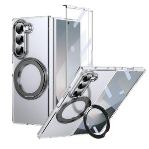 Porte-anneau magnétique double couleur étui de téléphone pliable antichoc Zlip avec verre trempé pour Samsung Galaxy Fold 7 6 5 4 3 - Product Image 1