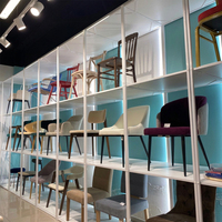 Système de présentoir pour chaises en métal, directement de l'usine, pour les magasins de meubles professionnels et les salles d'exposition