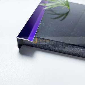 EX338 High Quality Modern L-Shape <b>Corner</b> Decoration Tile Wall Trim Strip 8K Silver Mirror Finish Stainless Steel Waterproof - Product Image 3