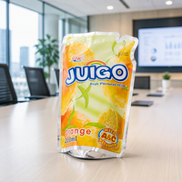 Sachets en plastique personnalisés pour boissons liquides avec paille, pour machine de remplissage de jus en aluminium, pochettes verticales à bec verseur