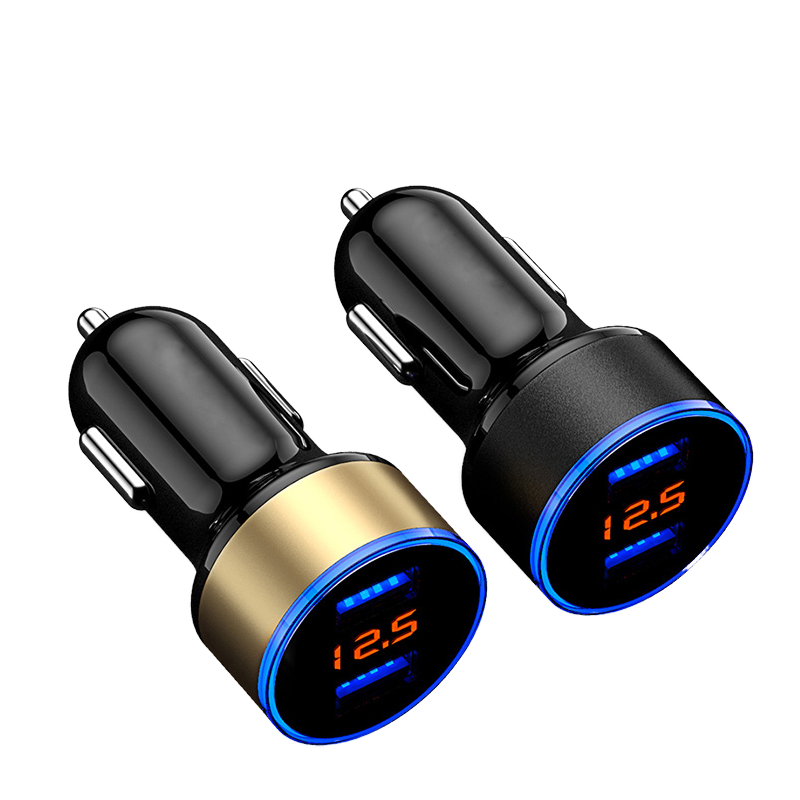 Двойной USB 3.1A 2-портовый адаптер автомобильного зарядного устройства QC2.0 совместимый; ЖК-дисплей 12-24 В прикуриватель для быстрого мобильного телефона