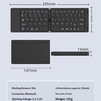 Keyboard Mini Lipat Senyap untuk Tablet PC dengan Lampu Latar Matte dan Pengisian Daya yang Praktis