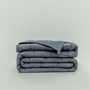 Oeko Tex Luxe Gris <span class=keywords><strong>15</strong></span> Lb Bambou Adulte Sensoriel Sommeil Lourd <span class=keywords><strong>Couverture</strong></span> Pondérée Matelassée pour Pique-Nique Maison Voyage Avion Thérapie - Product Image 1