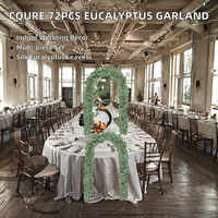 Guirlande de feuilles d'eucalyptus artificielles en soie CQURE, 72 pièces, pour décoration de table, couronne, vigne, mariage, fête, cheminée, mur, pièce