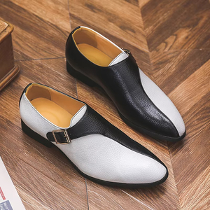 Zapatos de Cuero Vacuno Puro Cómodos y Transpirables, Hechos a Mano con Alta Calidad, Zapatos de Vestir Profesionales para Negocios, Puntiagudos e Impermeables - Product Image 1