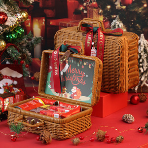 Panier tissé de Noël main réveillon de Noël nouvel an coffret cadeau écharpe thermos tasse emballage de collation - Product Image 3