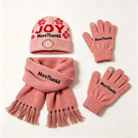 Ensemble 3 pièces bonnet, écharpe et gants tricotés chauds pour l'hiver, accessoires thermiques pour adultes pour l'extérieur