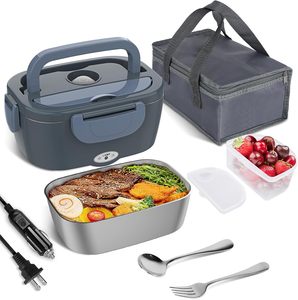 110V/220V Portable Food Warmer Food Heater with <b>Removable</b> Stainless Steel Container Electric Lunch <b>Box</b> for Car and Home - Product Image 1