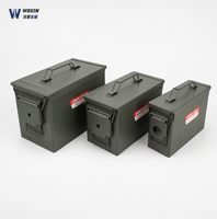 Boîte à munitions en métal résistante aux intempéries M19A1 30 Cal M2A2 50 Cal, étui rigide vert pour munitions, conteneur de stockage personnalisable OEM
