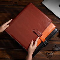 Porte-documents multifonction A4 personnalisé en cuir PU, classeur à feuilles mobiles, dossier de présentation translucide avec calculatrice, modèle TT888