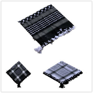 Listo para enviar nueva borla de moda árabe cuadrado táctico pañuelo para la cabeza decoración musulmana al aire libre blanco sólido Shemagh - Product Image 3