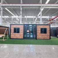 Rumah Modular Prefab Mewah 2-3 Kamar Tidur 20ft 40ft Rumah Kontainer yang Dapat Diperluas dengan Panel Sandwich untuk Penggunaan Gym & Sekolah