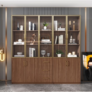 Bibliothèque en noyer, organisateur modulaire transparent, armoire nordique moderne, étagère <span class=keywords><strong>de</strong></span> <span class=keywords><strong>rangement</strong></span> en <span class=keywords><strong>bois</strong></span> en forme <span class=keywords><strong>de</strong></span> <span class=keywords><strong>cube</strong></span> pour le salon - Product Image 2