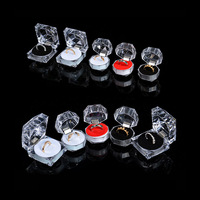 Coffret boîte à bagues boîte à bijoux en cristal clair emballage bibelot boucles d'oreilles en plastique boîte emballage cadeau