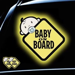 Autocollant personnalisé pour bébé dans la voiture YECAI, autocollant réfléchissant haute visibilité, imperméable, dessin animé, adapté à <span class=keywords><strong>BMW</strong></span> Audi Lexus Mazda - Product Image 6