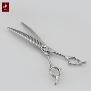 H-7057TQ nuove forbici da taglio in giappone 440C forbici professionali per toelettatura per cani da compagnia con denti curvi in acciaio YONGHE CHENG - Product Image 1
