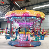 Manège Mini Chaise Volante Cartoon pour l'optimisation des profits, Carrousel à balançoire rotative sécurisé en PRV, Équipement d'attraction pour Centres Commerciaux, Carnavals et Aires de Jeux