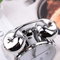 Jam Alarm Analog Twin Bell dengan Tampilan Jarum Kuarsa Plastik ABS dan Lampu Latar untuk Kamar Tidur Dapur