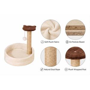 Arbre à chat stable avec finition velours, panneaux de particules E0 écologiques, griffoir en sisal, grande tour d'activités moderne pour animaux de compagnie - Product Image 3