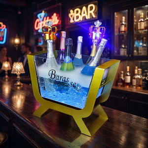 Secchiello Ghiaccio a LED a Forma di Barca di Lusso di Alta Qualità con Supporto per Champagne Vino e Birra, Forniture Personalizzabili per KTV Bar Feste e Discoteche - Product Image 3