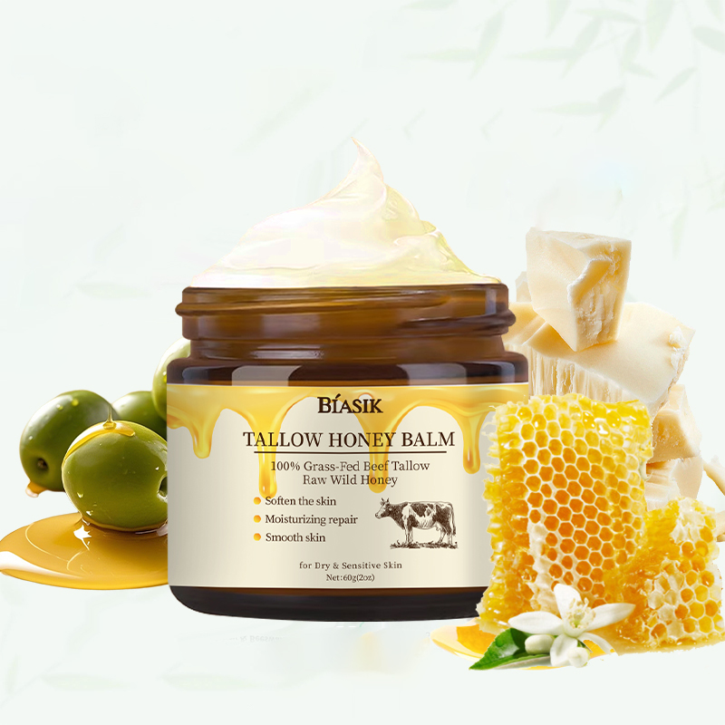 Natural Organic Gentle Whipped 100% Grass Beef Tallow Honey Balm With Olive Oil For Face And Body Skin Repair Moisturizer Cream