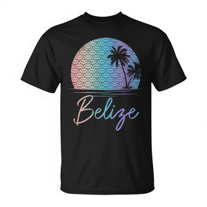 Camiseta sin mangas vintage para niñas con diseño de palmeras y sirenas de Belice, camiseta promocional vintage inspirada en la playa para niñas - Product Image 2