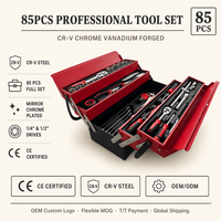 Kit d'outils de réparation automobile et domestique professionnel 85 pièces, ensemble de douilles en gros avec mallette rigide, boîte à outils mécanique, ensemble d'outils à main OEM ODM