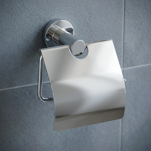 Modern <b>Wall</b>-Mounted Toilet Paper Holder Stainless Steel <b>Rectangle</b> Lid Design <b>for</b> Bathroom - Product Image 4