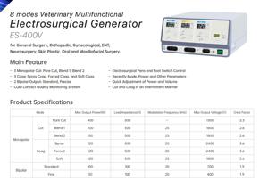 Equipo de Electrocirugía Veterinaria ES-400V de 400W, Instrumento Quirúrgico Veterinario Monopolar y Bipolar, Máquina de Electrocauterización RF - Product Image 5