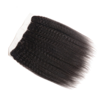 Cheveux raides crépus cheveux brésiliens remy gros Yaki 13x4 fermeture frontale en dentelle avec des faisceaux