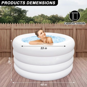 Portable Large Inflatable <b>Ice</b> Tub Outdoor Adult Cold Diving Tub Portable Freestanding <b>Ice</b> <b>Bucket</b> with Zipper Lid - Product Image 3