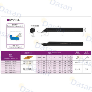 Dasan Internal Bore <b>Tool</b> Holder Svjc B R L 93 Degree Main <b>Angle</b> For CNC Machining - Product Image 3