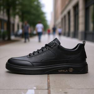 Impala Men's Casual Leather <b>Shoes</b> Round Toe Lace-up EVA Midsole Rubber Outsole All Seasons <b>Walking</b> <b>Style</b> Flat <b>Shoes</b> - Product Image 2
