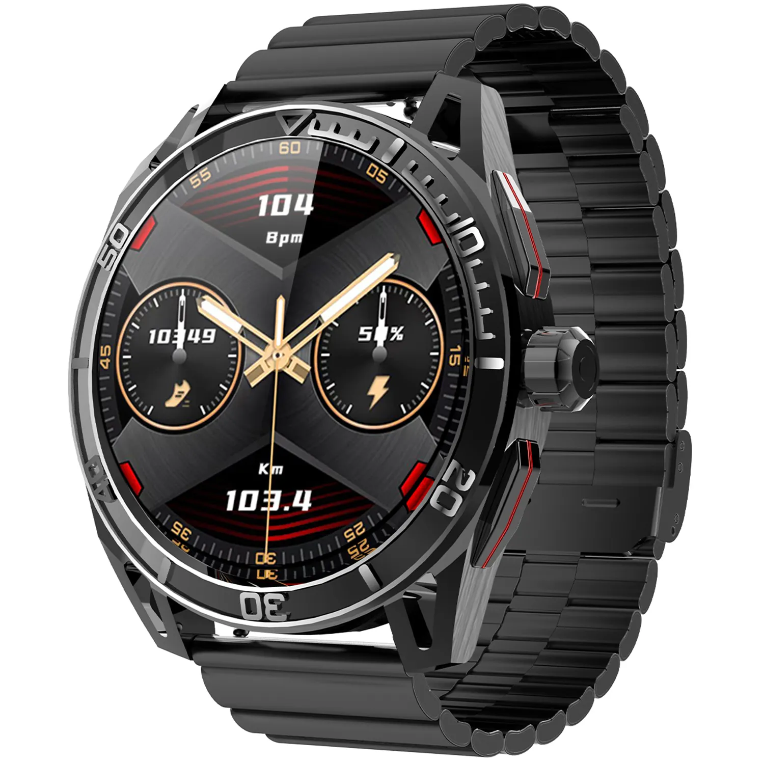 Valdus IP68 Smart Watch HD30, Arloji Cerdas Layar Bundar 1.43 Inci Panggilan BT HD Mode Ganda Inti Tunggal Pemantauan Waktu Nyata NFC Tahan Air IP68