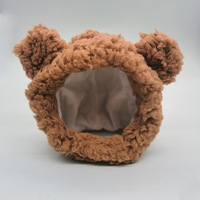 Gorro de Oso Suave y Cálido con Orejas para Gatos y Perros Pequeños, Lindo Disfraz Ajustable, Gorro, Accesorio para la Cabeza, Disfraz de Navidad, Ropa para Disfrazarse
