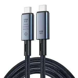 Promosi OEM Cina Grosir Kabel USB 4 dengan Kabel Tipe C Ke Tipe C Kabel 40Gbps 8K PD240W untuk Thunderbolt 4.0 Macbook Pro