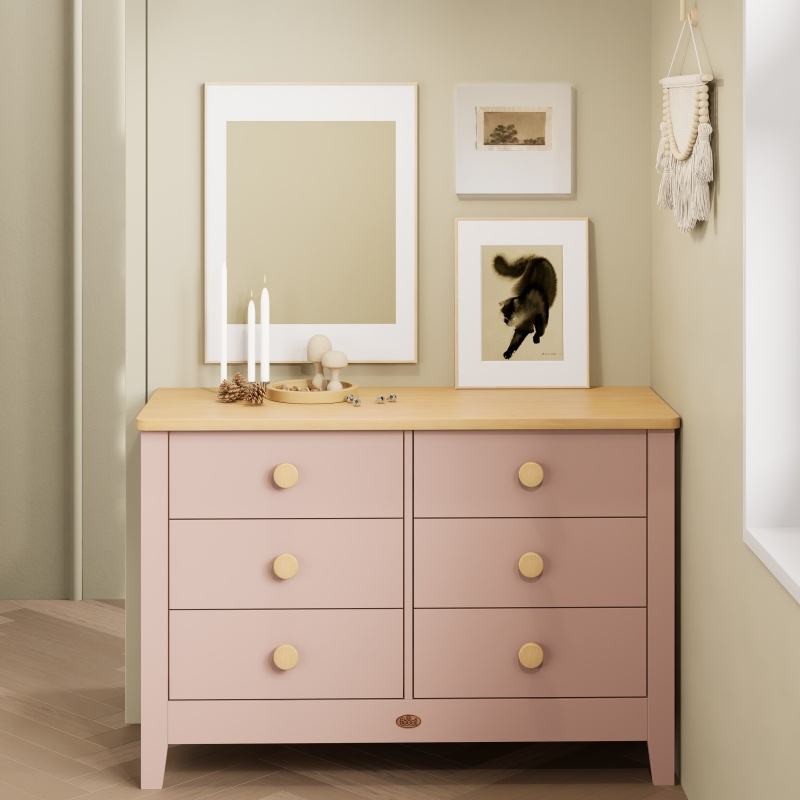 ตู้ลิ้นชัก 6 ชั้น สีเชอร์รี่ + อัลมอนด์