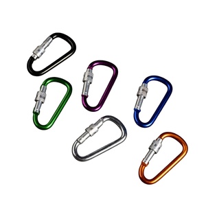 ห่วงคล้องกระเป๋าอลูมิเนียมแบบ D-Ring สำหรับกิจกรรมกลางแจ้ง พร้อมตัวล็อคแบบ D สีสันสดใส ตัวเกี่ยวแบบสปริง คลิปล็อคแบบปลดเร็ว - Product Image 1
