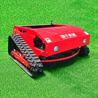 Longjie 452-80 rouge télécommande tondeuse à gazon Type de piste haute puissance sans fil opération Simple désherbage Machine