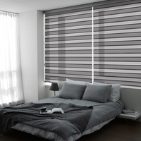 Persianas coreanas CHANGANE Zebra a medida, motorizadas, hechas a mano, de diseño, con control remoto, combinadas día/noche, para ventana, translúcidas, integradas, deslizantes.