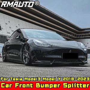 <b>For</b> Tesla Model3 Model Y 2018-2023 Body Kit Front Bumper Splitter Glossy Black Sport Style Front Bumper <b>Diffuser</b> <b>Car</b> Accessories - Product Image 1