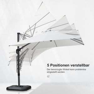300X300 cm Twist Cantilever <span class=keywords><strong>Parasol</strong></span> 360 ° Manivelle Inclinable <span class=keywords><strong>Grand</strong></span> Cadre En Aluminium Rotation À 360 ° Jardin Cour - Product Image 6